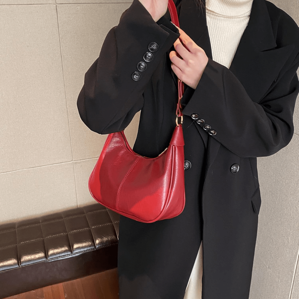 Lightweight Burgundy Vegan Leather Mini Crossbody Bag